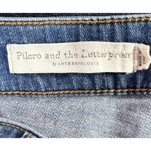 Pilcro Anthropologie High Rise Flare Jeans Size 29 Stretch Button - Picture 8 of 13